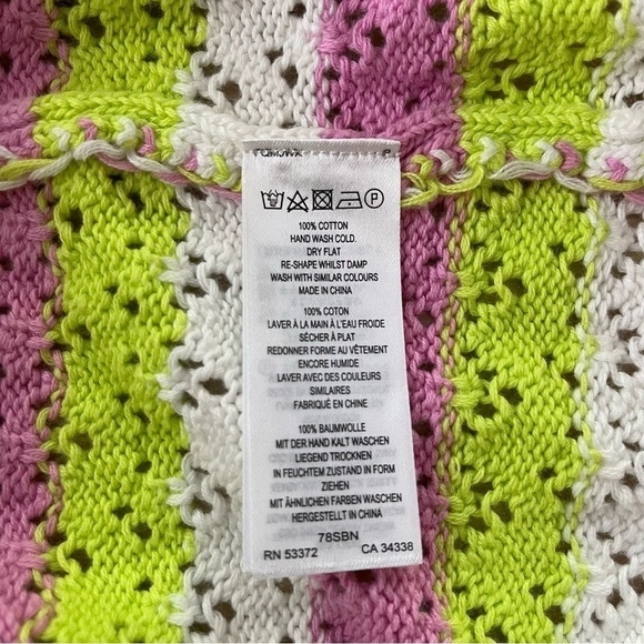NEW French Connection Multicolour Striped Nora Crochet Tank Top US XL - Picture 6 of 6